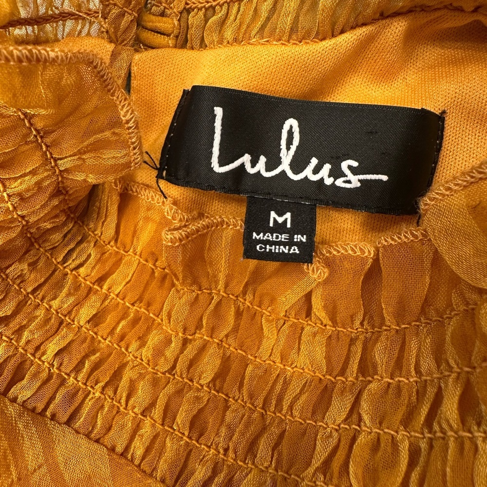 Lulu's Sweetest Memories Marigold Yellow Ruffled Long Sleeve Dress - Picture 5 of 8